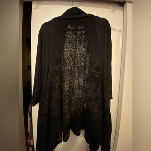 Lace and mesh drape cardigan